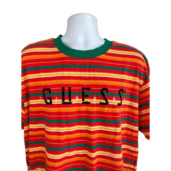 GUESS x J Balvin Vibras Tour Stripe Tee Size Extra Large Streetwear Urban - Picture 2 of 7